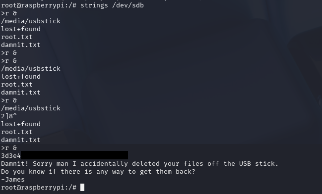 Strings output of /dev/sdb