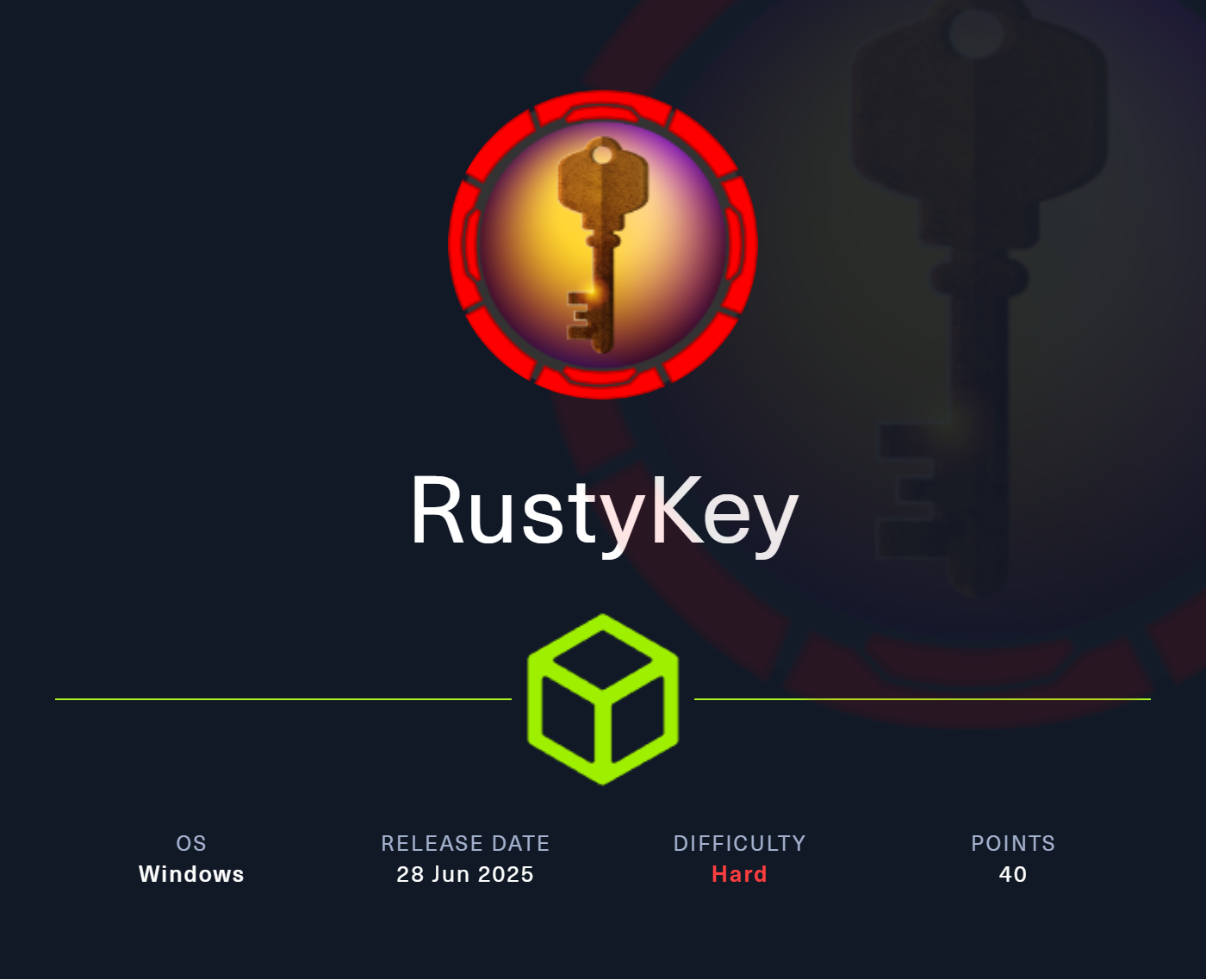 Featured image for Hack The Box - RustyKey (Hard) Walkthrough